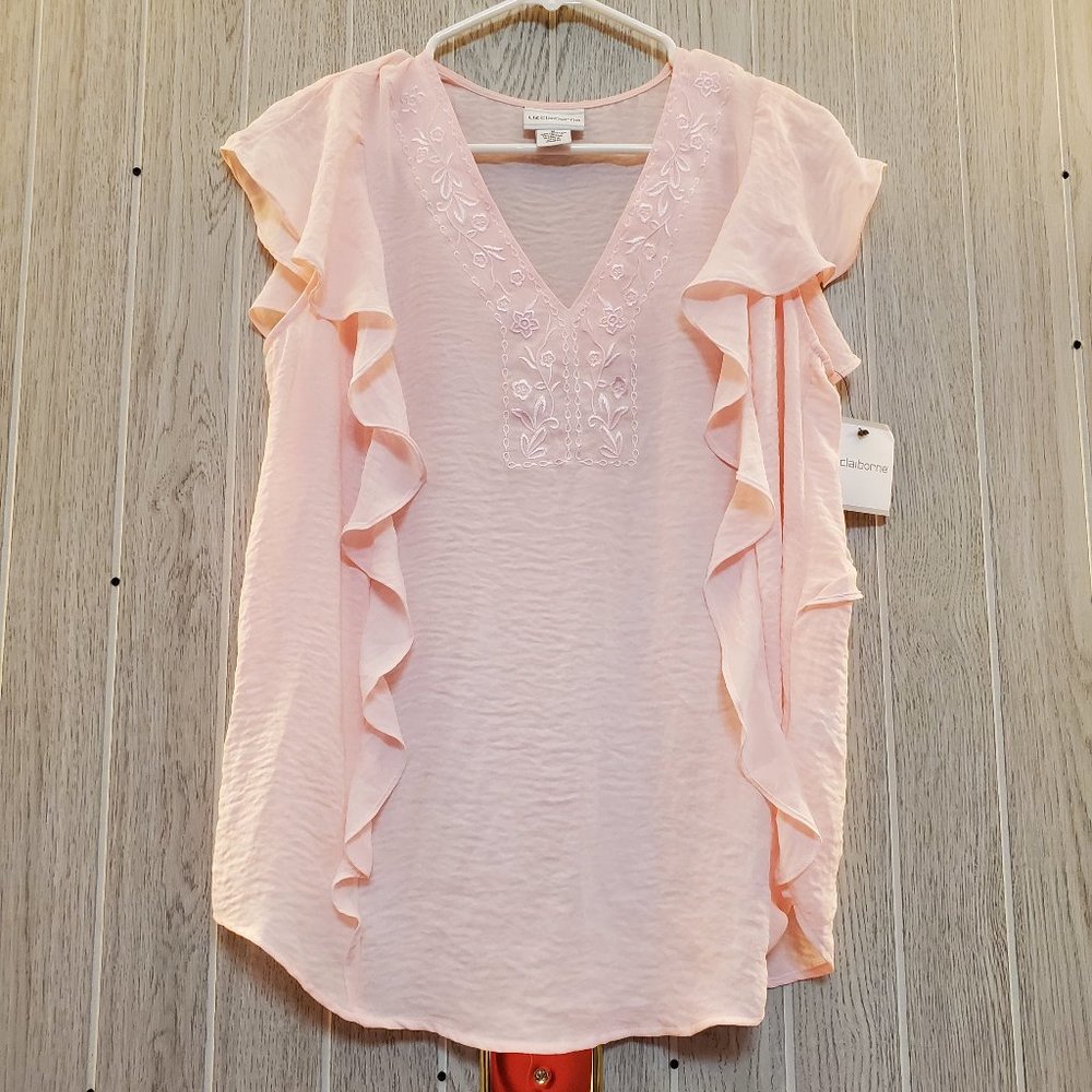 Liz Claiborne Clear Pink Top NEW - M